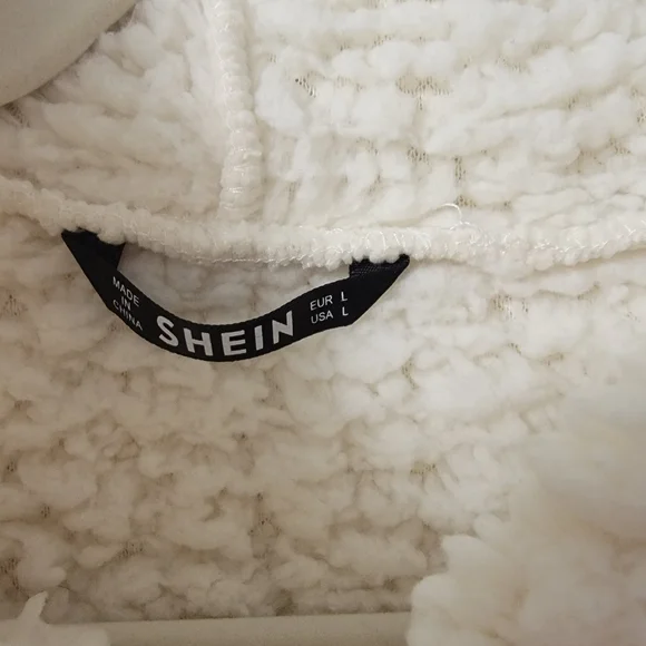 Shein White Sherpa Pullover Hoodie - Picture 5 of 6